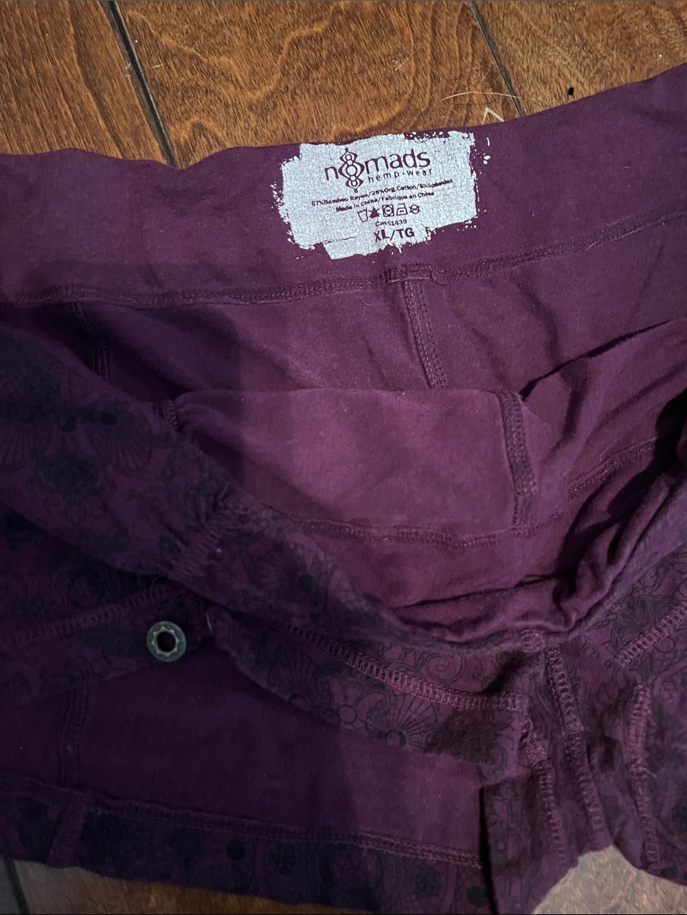 Nomads Hempwear Plum Yoga/Lounge festival shorts hemp wear